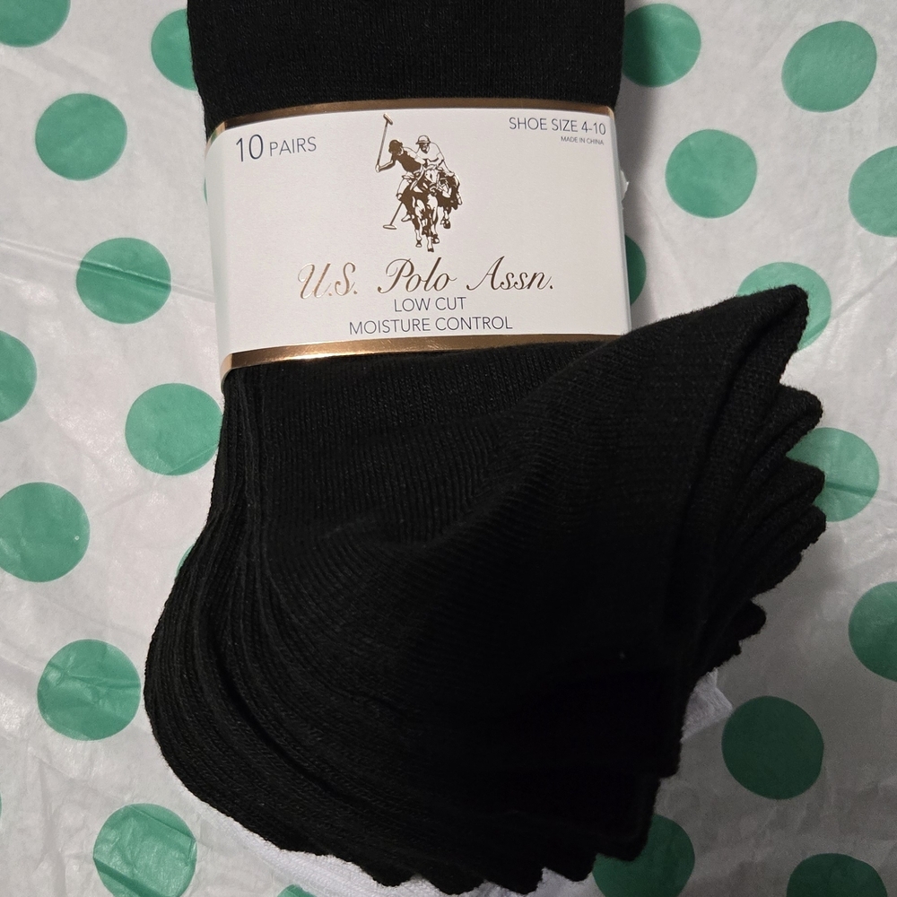 U.S. Polo Assn. Black Low Cut Socks - 10 Pairs